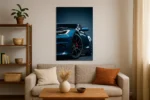 Blue Sports Car Neon Poster CR-001 - Image 4