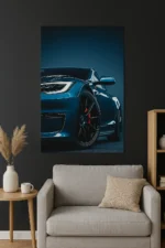 Blue Sports Car Neon Poster CR-001 - Image 3