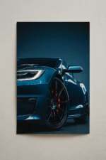 Blue Sports Car Neon Poster CR-001 - Image 2