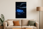Black Car Neon Poster with Blue Headlights CR-002 - Image 5