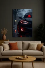 Black Car Neon Poster with Red Lights CR-012 - Image 3