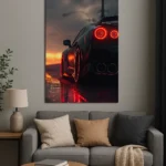 Nissan GT-R Neon Poster with Red Glow CR-011 - Image 3